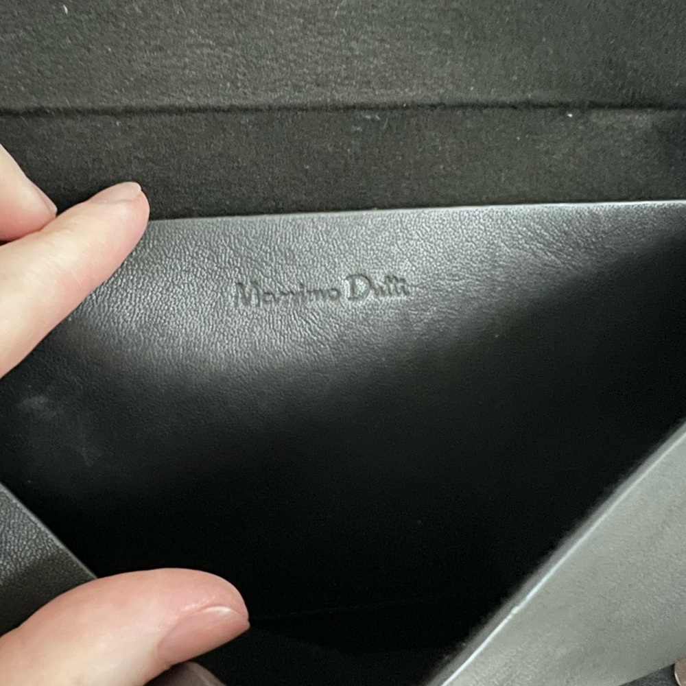 Massimo Dutti Charcoal Leather Accessory